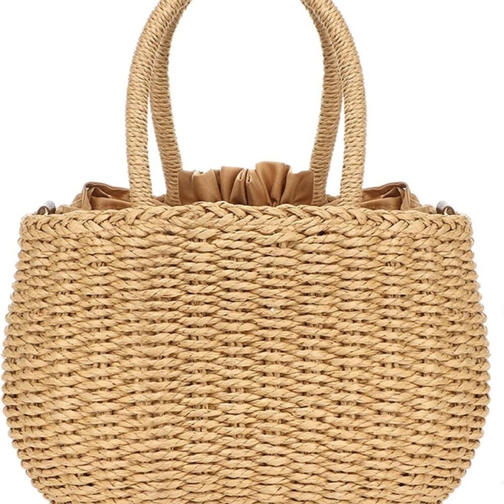 Straw Crossbody Bag Handmade Rattan Beach Purse For Summer Vacation Women